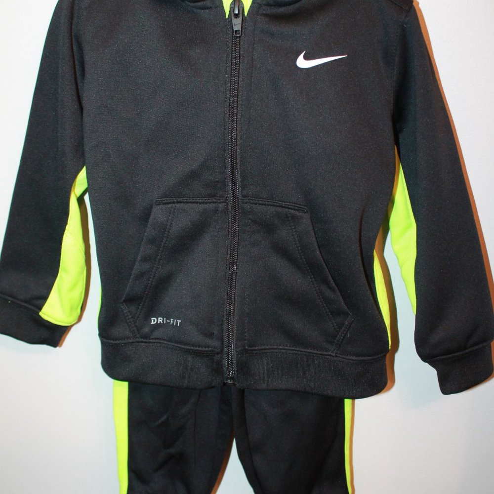 Size 24 Months Nike Dri-Fit Black/Neon Green Tracksuit